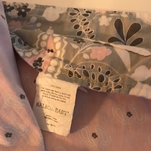 BALBOA BABY CAR SEAT CANOPY BABY COVER 100% COTTON PINK AND GRAY PASLEY FLOWERS - Picture 5 of 6